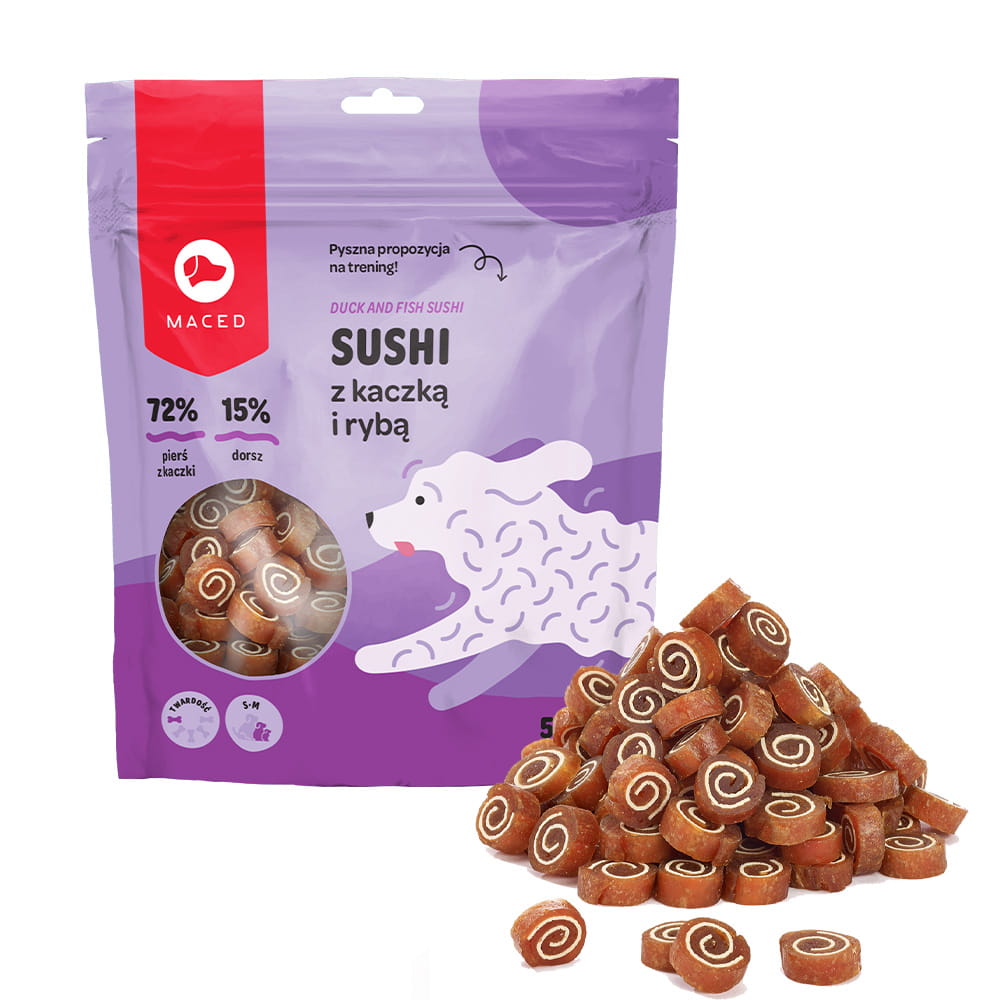 Maced sushi kaczka ryba 500g przysmak dla psa